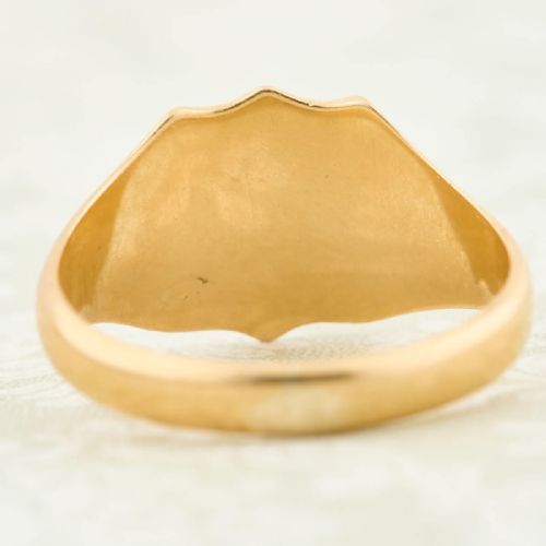 18CT GOLD SHIELD SIGNET FACE RING - ADDITIONAL PHOTO 5