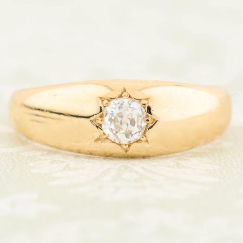 antique 18ct gold diamond gypsy ring - CATEGORY: ANTIQUE JEWELLERY - DATED 1890