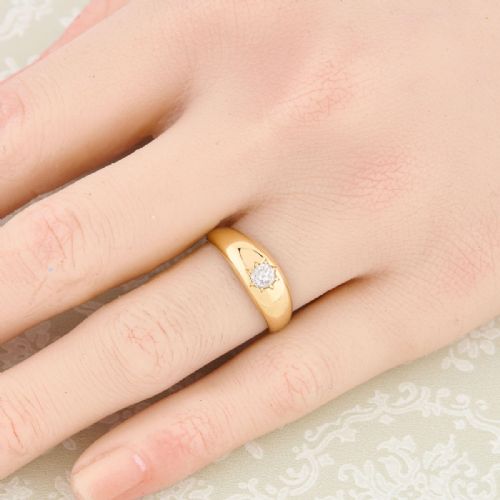 ANTIQUE 18CT GOLD DIAMOND GYPSY RING - ADDITIONAL PHOTO 1