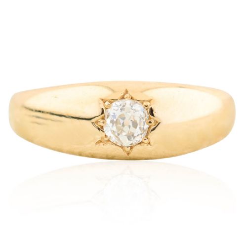 ANTIQUE 18CT GOLD DIAMOND GYPSY RING - ADDITIONAL PHOTO 2