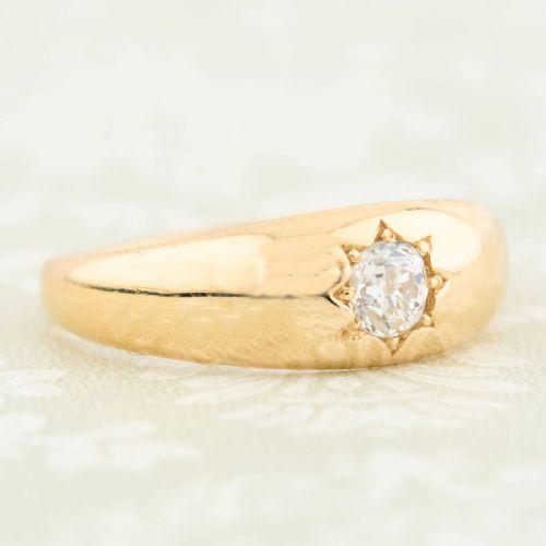 ANTIQUE 18CT GOLD DIAMOND GYPSY RING - ADDITIONAL PHOTO 4
