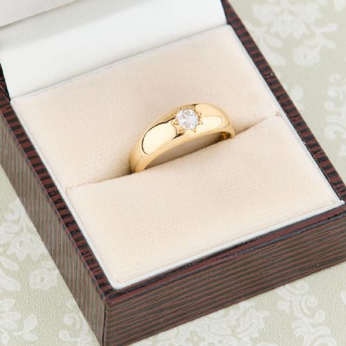 ANTIQUE 18CT GOLD DIAMOND GYPSY RING - ADDITIONAL PHOTO 8