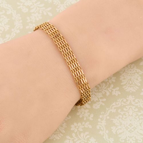 9CT GOLD SLIMLINE 5 BAR GATE BRACELET - ADDITIONAL PHOTO 1