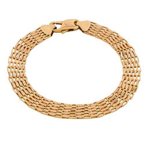 9CT GOLD SLIMLINE 5 BAR GATE BRACELET - ADDITIONAL PHOTO 2