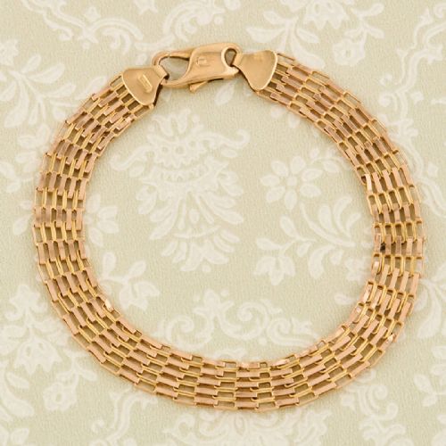 9CT GOLD SLIMLINE 5 BAR GATE BRACELET - ADDITIONAL PHOTO 3
