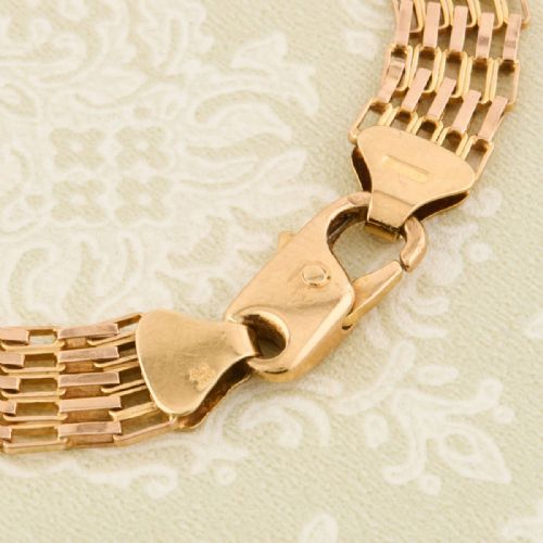 9CT GOLD SLIMLINE 5 BAR GATE BRACELET - ADDITIONAL PHOTO 5