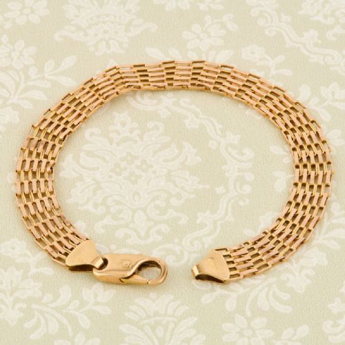 9CT GOLD SLIMLINE 5 BAR GATE BRACELET - ADDITIONAL PHOTO 6