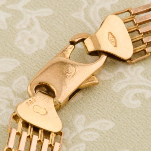 9CT GOLD SLIMLINE 5 BAR GATE BRACELET - ADDITIONAL PHOTO 7