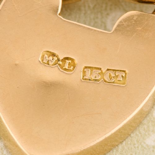 15CT GOLD CURB CHARM BRACELET WITH PADLOCK - ADDITIONAL PHOTO 7