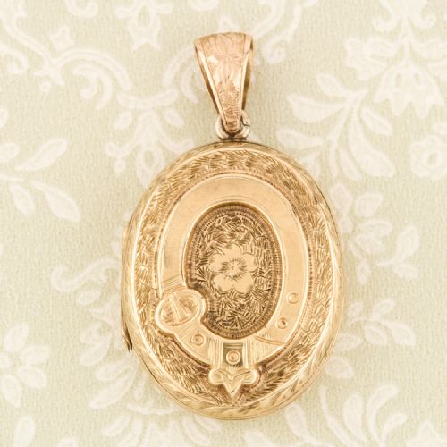 antique 9ct gold front back buckle locket - CATEGORY: ANTIQUE JEWELLERY - DATED VICTORIAN