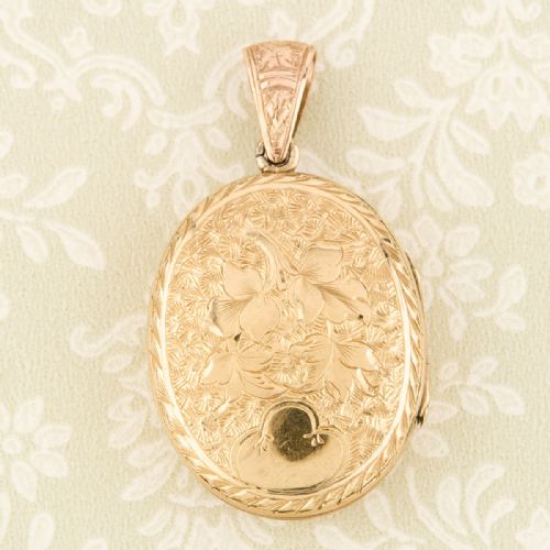 ANTIQUE 9CT GOLD FRONT BACK BUCKLE LOCKET - ADDITIONAL PHOTO 4
