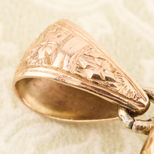 ANTIQUE 9CT GOLD FRONT BACK BUCKLE LOCKET - ADDITIONAL PHOTO 6