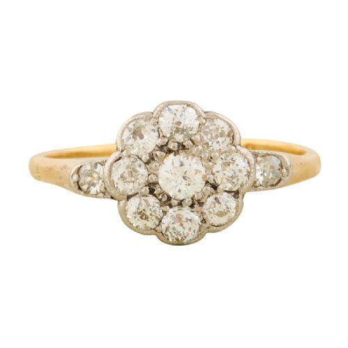 18CT GOLD DIAMOND DAISY CLUSTER RING - ADDITIONAL PHOTO 2
