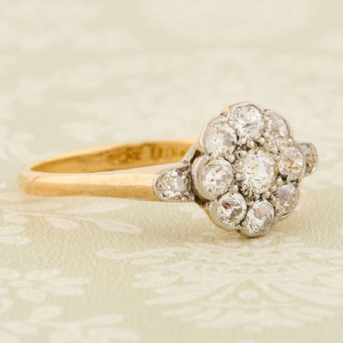 18CT GOLD DIAMOND DAISY CLUSTER RING - ADDITIONAL PHOTO 3