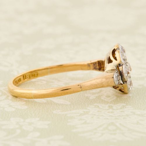 18CT GOLD DIAMOND DAISY CLUSTER RING - ADDITIONAL PHOTO 4