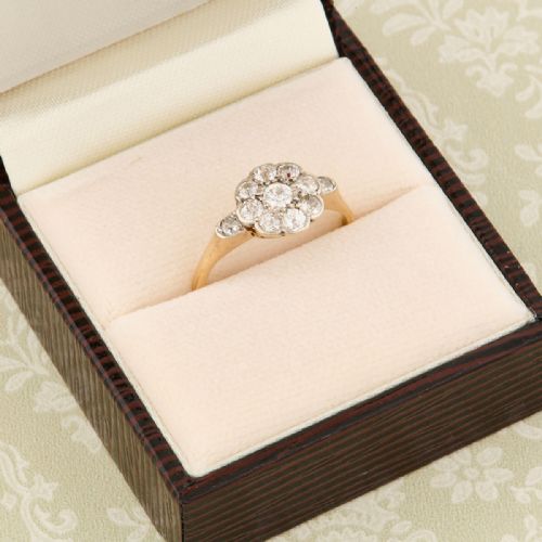 18CT GOLD DIAMOND DAISY CLUSTER RING - ADDITIONAL PHOTO 8