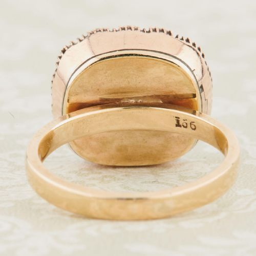 VICTORIAN 9CT GOLD GARNET AND PEARL DRESS RING - ADDITIONAL PHOTO 4