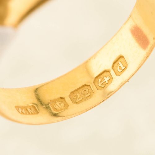 22CT GOLD PLAIN WEDDING BAND RING - ADDITIONAL PHOTO 3