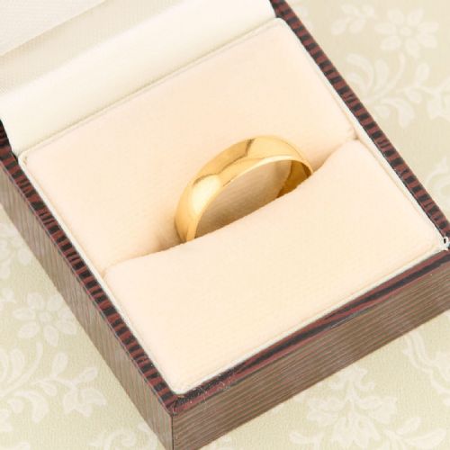 22CT GOLD PLAIN WEDDING BAND RING - ADDITIONAL PHOTO 5