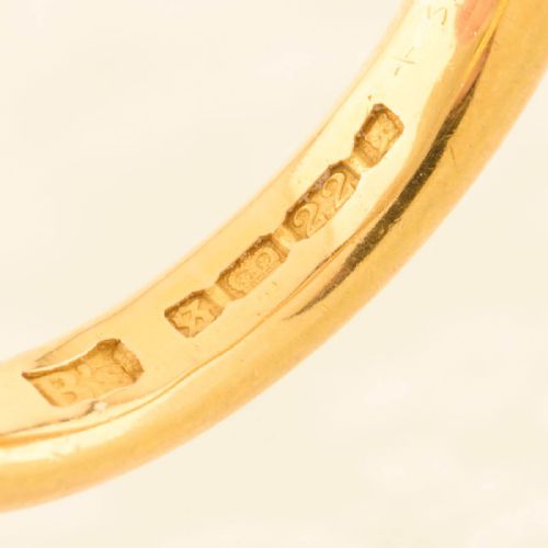 22CT GOLD PLAIN WEDDING BAND - ADDITIONAL PHOTO 2