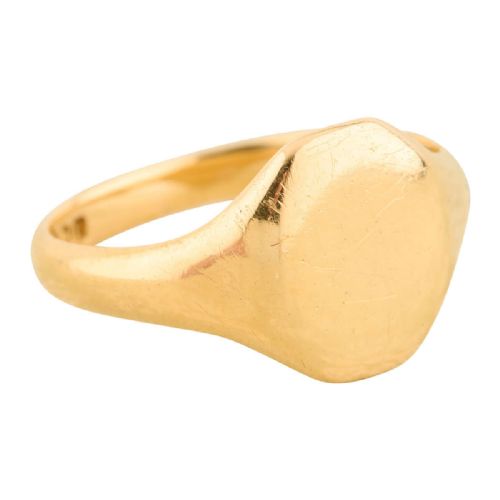 18ct gold oval signet ring 19301931 - CATEGORY: ANTIQUE JEWELLERY - DATED 1930