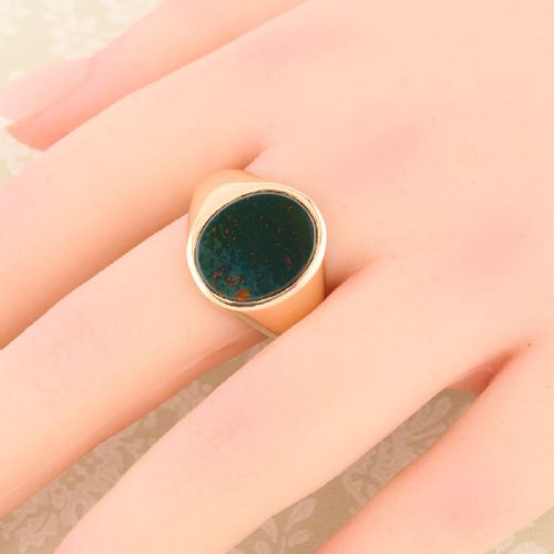 9CT GOLD BLOODSTONE SIGNET RING 196465 - ADDITIONAL PHOTO 1