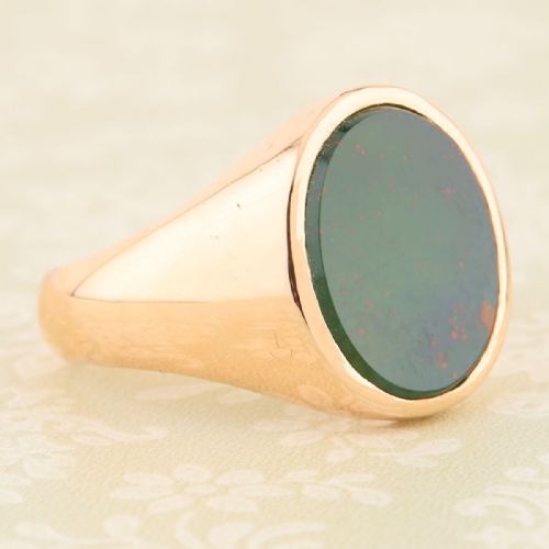 9CT GOLD BLOODSTONE SIGNET RING 196465 - ADDITIONAL PHOTO 3