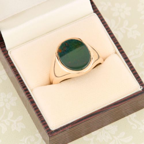 9CT GOLD BLOODSTONE SIGNET RING 196465 - ADDITIONAL PHOTO 7