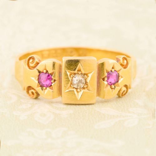 18CT GOLD RUBY DIAMOND GYPSY RING - ADDITIONAL PHOTO 2