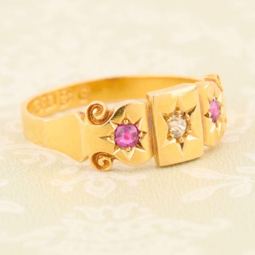 18CT GOLD RUBY DIAMOND GYPSY RING - ADDITIONAL PHOTO 3