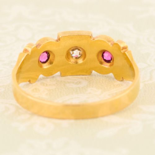 18CT GOLD RUBY DIAMOND GYPSY RING - ADDITIONAL PHOTO 5
