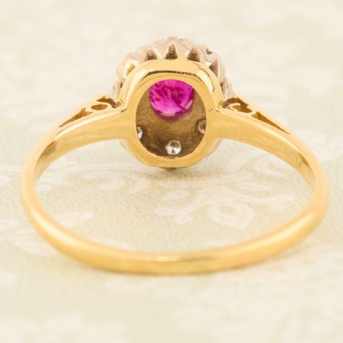 18CT GOLD RUBY DIAMOND CLUSTER RING - ADDITIONAL PHOTO 4