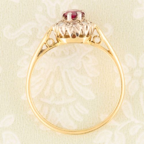 18CT GOLD RUBY DIAMOND CLUSTER RING - ADDITIONAL PHOTO 5