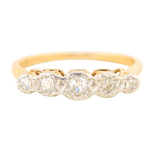 18CT GOLD 5 STONE DIAMOND RING 024 CARAT - ADDITIONAL PHOTO 2