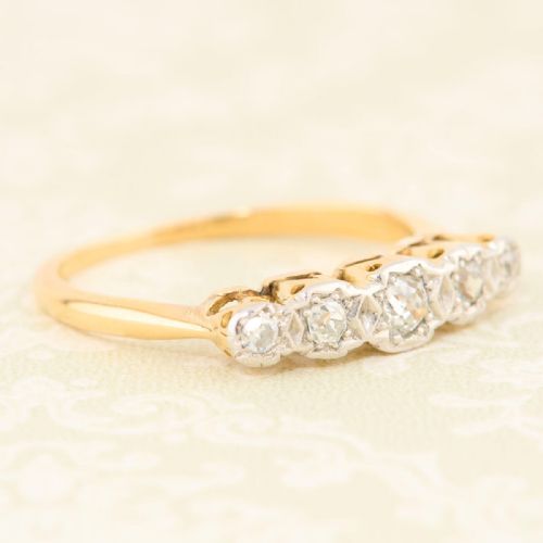 18CT GOLD 5 STONE DIAMOND RING 024 CARAT - ADDITIONAL PHOTO 3