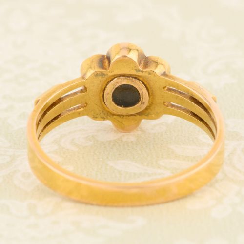 15CT GOLD CORAL PEARL DAISY CLUSTER RING - ADDITIONAL PHOTO 5
