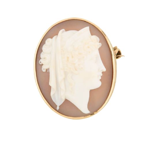 9CT GOLD CAMEO BROOCH - ADDITIONAL PHOTO 5