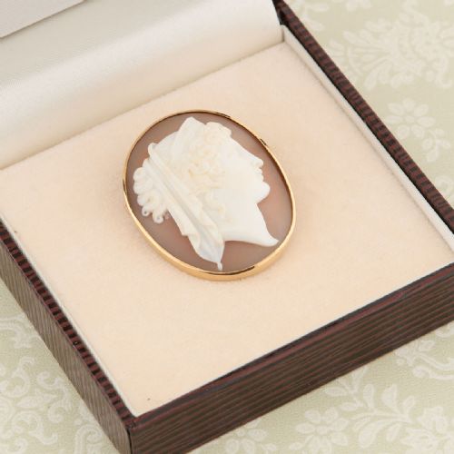 9CT GOLD CAMEO BROOCH - ADDITIONAL PHOTO 7