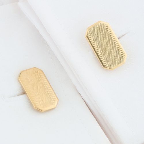 9CT GOLD RECTANGLE CHAIN CUFFLINKS 193738 - ADDITIONAL PHOTO 2