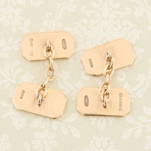 9CT GOLD RECTANGLE CHAIN CUFFLINKS 193738 - ADDITIONAL PHOTO 3