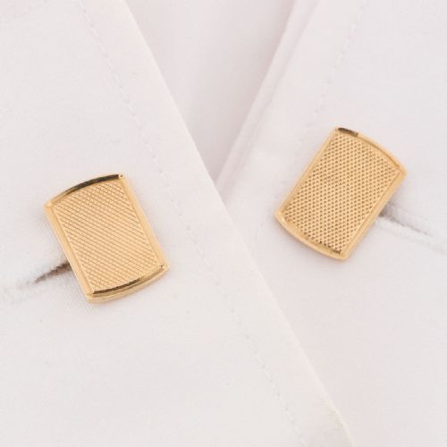 9CT GOLD RECTANGLE CHAIN CUFFLINKS 1962 - ADDITIONAL PHOTO 1