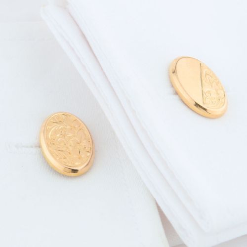 15CT GOLD OVAL CHAIN CUFFLINKS 191314 - ADDITIONAL PHOTO 1