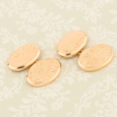 15CT GOLD OVAL CHAIN CUFFLINKS 191314 - ADDITIONAL PHOTO 3