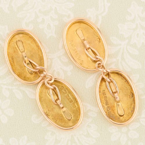 15CT GOLD OVAL CHAIN CUFFLINKS 191314 - ADDITIONAL PHOTO 6
