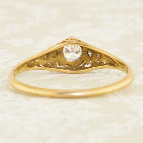 18CT GOLD SOLITAIRE DIAMOND RING - ADDITIONAL PHOTO 6