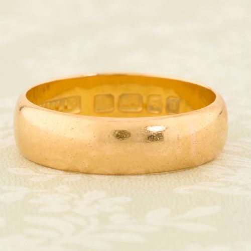 22ct gold wedding band ring 19591960 - CATEGORY: ANTIQUE JEWELLERY - DATED 1960