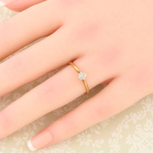 18CT GOLD OLD CUT DIAMOND SOLITAIRE RING - ADDITIONAL PHOTO 1