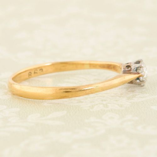 18CT GOLD OLD CUT DIAMOND SOLITAIRE RING - ADDITIONAL PHOTO 3