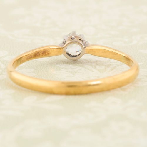 18CT GOLD OLD CUT DIAMOND SOLITAIRE RING - ADDITIONAL PHOTO 4