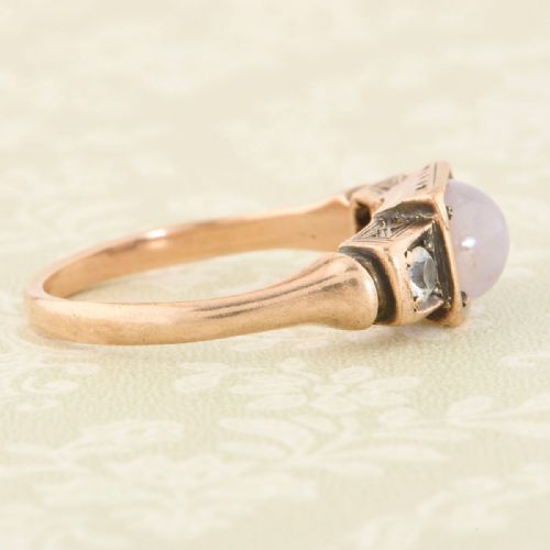 ART DECO 9CT GOLD STAR SAPPHIRE 3 STONE RING - ADDITIONAL PHOTO 3